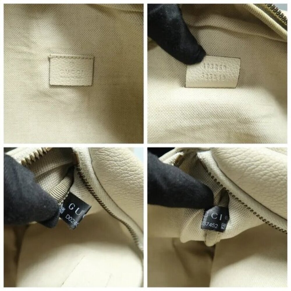 Authentic Gucci Logo Belt Bag Medium White Leather GG Waist Bag Crossbody - Picture 11 of 13